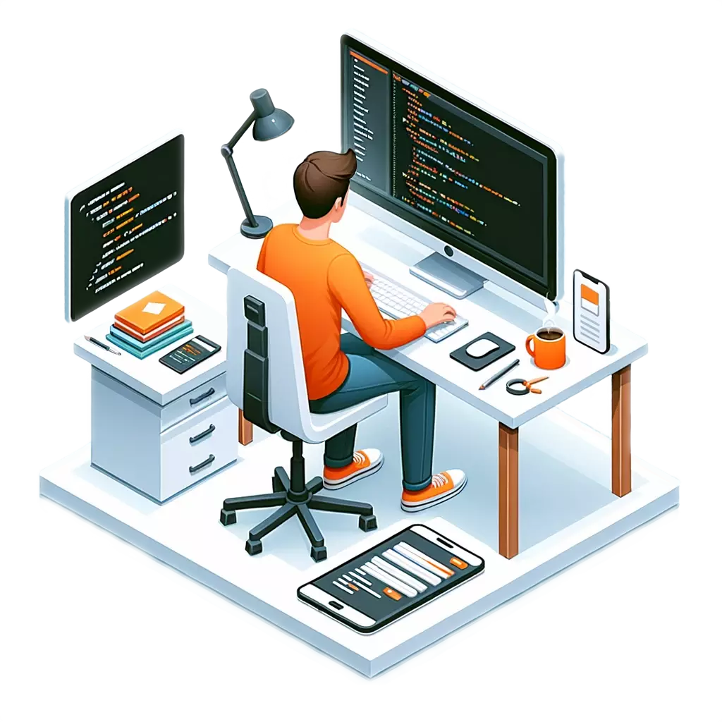 image of a developer working